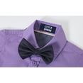 thumbnail image 5 of LittleSpring Kids Button Down Shirt Size 6 Little Boys Short Sleeve Dress Shirt with Bow Tie Solid Purple, 5 of 6