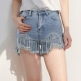 thumbnail image 4 of Youmylove Womens Jean Shorts Fashion Trend Summer High Waist Ripped Denim Shorts Casual Stretch Tassels Raw Hem Jean Shorts Stylish Jean Shorts, 4 of 9