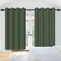 Nanqianyi Blackout Grommet Top Curtains 2 Panel Set, 52" W x 96" L, Thermal Insulated for Living Room/Bedroom Drapes, Green