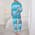 thumbnail image 6 of Goofa Dolphin Printed Women’s 2 Piece Pajama Set Super,Pajamas Women's Long Sleeve Sleepwear Soft Button Down Loungewear Pjs Lounge Set Nightwear-XX-Large, 6 of 9