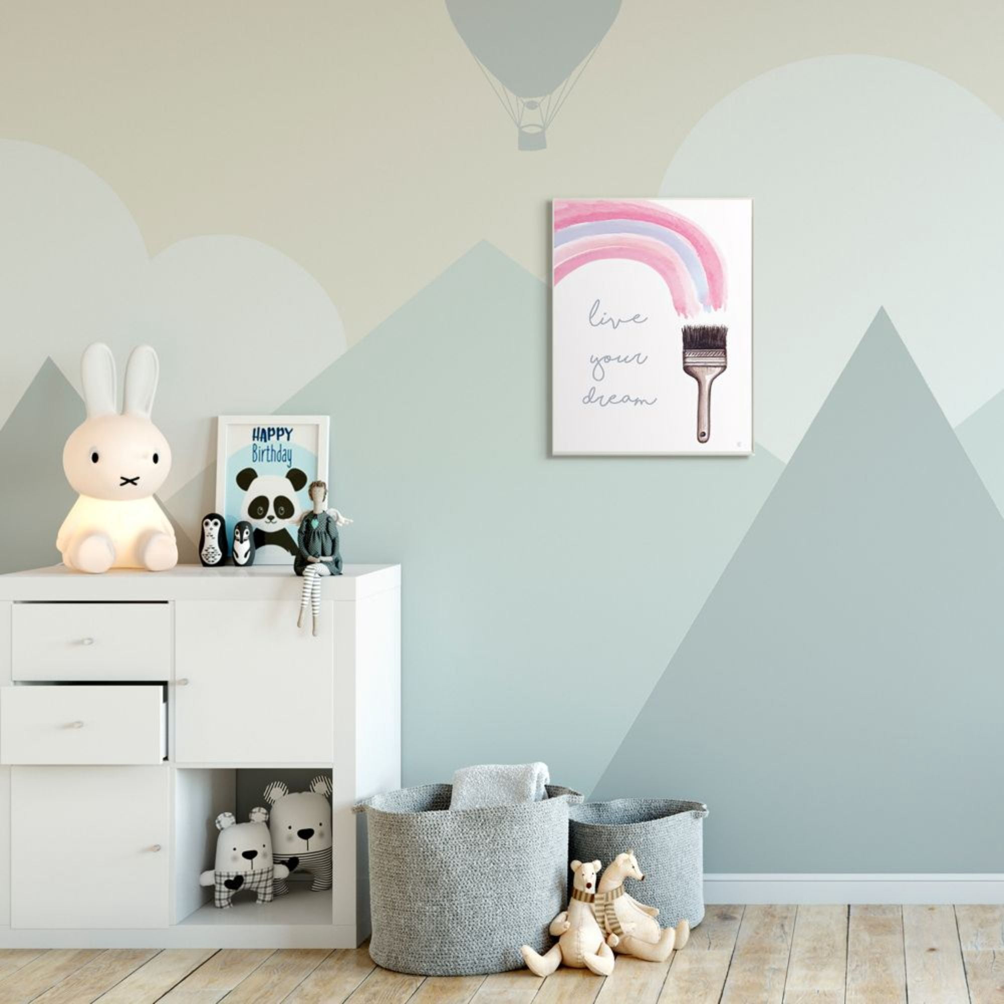Stupell Industries Live Your Dream Phrase Paintbrush Watercolor Rainbow Design by Elizabeth Tyndall