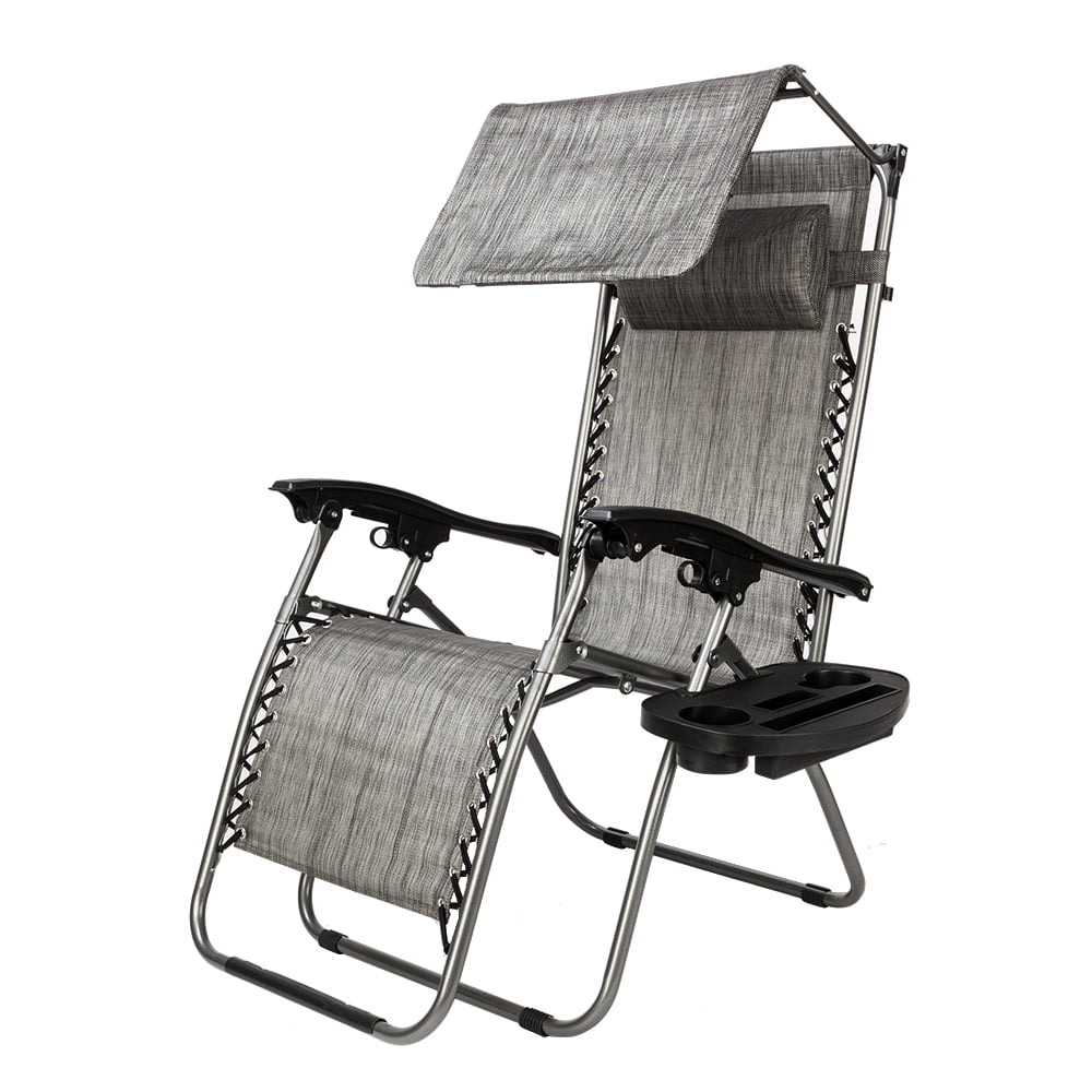 Kepooman Zero Gravity Chair Lounge Chair, Portable Folding Chairs for Sun Bath, Lawn & Patio Chair, Folding Beach Chair with Awning Leisure, Gray Kepooman Zero Gravity Chair Lounge Chair, Portable Folding Chairs for Sun Bath, Lawn & Patio Chair, Folding Beach Chair with Awning Leisure, Gray