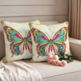 thumbnail image 3 of Pack of 2 Outdoor Pillow Covers 18x18 Inch Waterproof Vintage Butterfly Throw Pillow Covers,Decorative Couch Pillow Shams Protectors Retro Colorful Butterfly Patio Garden Pillowcases Cushion Covers, 3 of 8
