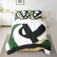 thumbnail image 2 of Erosebridal Abstract Ombre Bedding Sets Twin Size, Green Gold Comforter Sets with Sheets, Chic Minimalism Reversible Bedding Twin Size, Microfiber Room Decorative, 7-Piece, 2 of 7