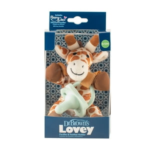 Dr. Brown's Baby Lovey Pacifier Holder, Giraffe with Green Pacifier