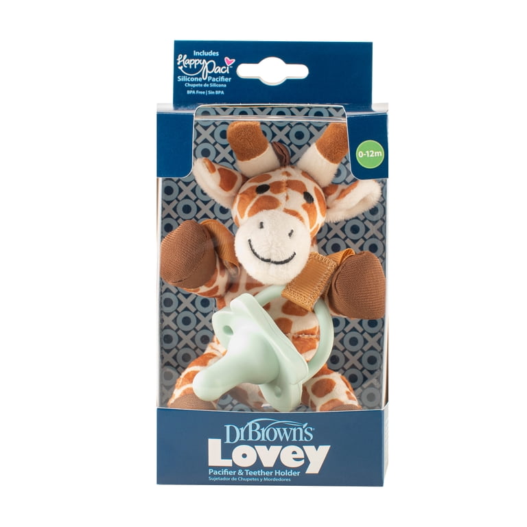 Dr. Brown's Baby Lovey Pacifier Holder, Giraffe with Green Pacifier photo 1