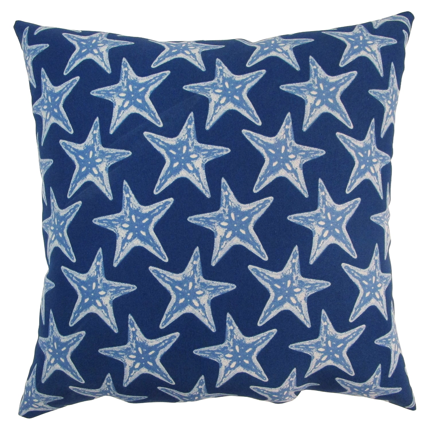 Mainstays 16" x 16" Reversible Decorative Outdoor Throw Pillow, Blue Starfish