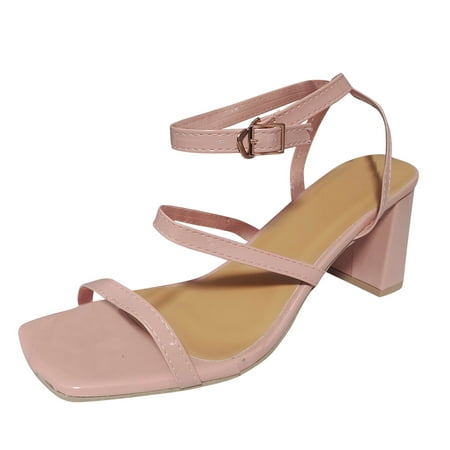 

Larisalt Beach Sandals For Women Women s Wide Width Flat Slides Sandals Strapy Slide Sandal Slip on Dressy Summer Shoes Pink
