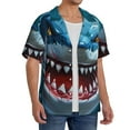 thumbnail image 2 of Pofeuu Cartoon Cute Shark Print Mens Casual Short Sleeve Shirts Beach Summer Spread Collar Pocket Tops Men's Casual Short-sleeved Shirt-XX-Large, 2 of 5
