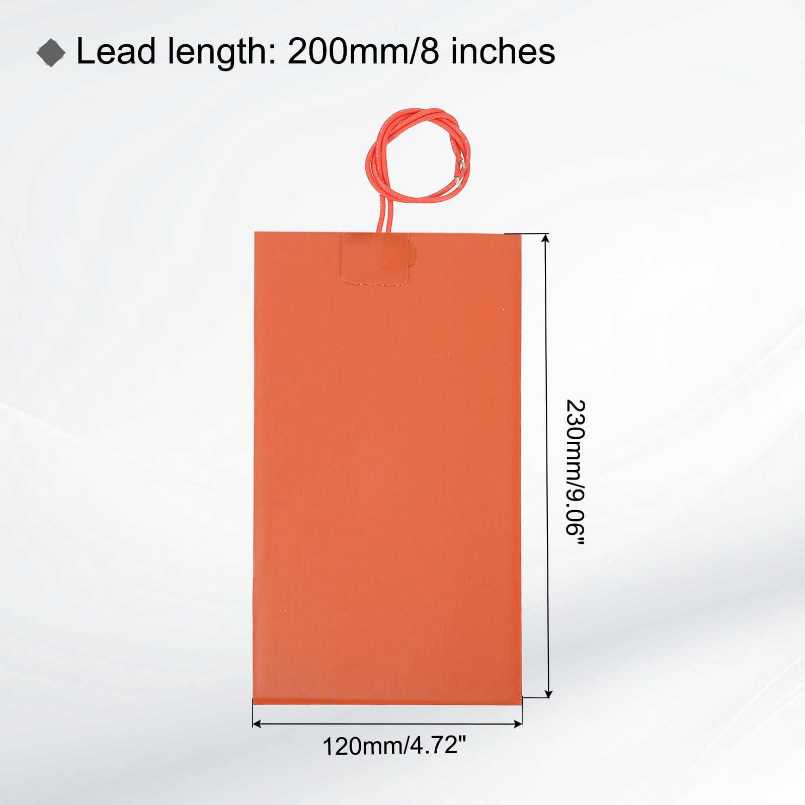 Uxcell 2 pack Silicone Heating Pad, 24V 100W Electric Blanket Rubber Flexible Mat Heater Film Heating Plate 230mmx120mm Heater Mat for Constant Temperature