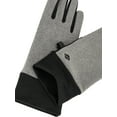 thumbnail image 2 of Isotoner Women's Water Repellent Fleece Gloves with Spandex Palm, Gray and Black, 2 of 6