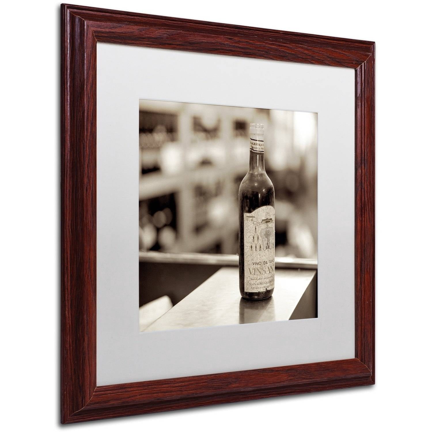Trademark Fine Art "Tuscany Caffe III" Canvas Art by Alan Blaustein, White Matte, Wood Frame