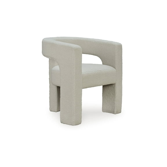 Signature Design by Ashley Landick Modern Boucle Barrel Accent Chair, White