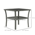thumbnail image 3 of Outsunny Table Basse en Osier pour Patio avec Conception à Deux Niveaux, Table d'Appoint, Gris, 3 of 10