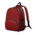 thumbnail image 2 of Black and Red Checkered Backpack Backpack for School,Cute School Bag,Schoolbag with Adjustable Shoulder Straps & Padded Back,13.8"x11.4"x6", 2 of 6