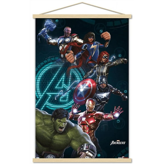 Marvel's Avengers - Group Wall Poster with Magnetic Frame, 22.375" x 34"