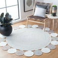 thumbnail image 2 of SAFAVIEH Cape Cod Adams Abstract Dots Polyester Area Rug, Pink/Ivory, 4' x 4' Round, 2 of 7