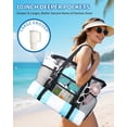 thumbnail image 4 of WANDF LARGE Mesh Beach Bag with 40oz Tumbler Side Pockets, Sand-Falls-Through Toy Mesh Tote Bags for Picnic Travel, Family Pool/Beach Essentials with Waterproof Liner Pocket(Black Upgraded), 4 of 10