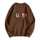 thumbnail image 3 of MHFRRA Sudadera Holgada de Manga Larga con Cuello Redondo y Estampado Informal para Hombre y Mujer Café, 3 of 3