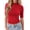 Red, variant on Zeagoo Basic Tops for Women Short Sleeve Stretch Tshirt Mock Neck Slim Fitted Shirts
