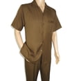 thumbnail image 3 of Men 2pc Walking Leisure Suit Short Sleeves By DREAMS 256-22 Solid Caramel, 3 of 6