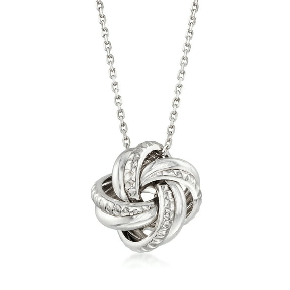 Ross-Simons Italian Sterling Silver Love Knot Pendant Necklace, Women's, Adult