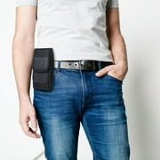 TSV Belt Phone Pouch, Nylon Cell Phone Holster, Pocket Carrying Pouch Fit for iPhone, Samsung Galaxy, Black