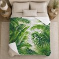 thumbnail image 5 of Lush green palm leaves tropical Flannel Blanket for bedroom sunroom living room reading nook Home Decor fresh vibrant botanical jungle art Gift for plant lovers, 5 of 9