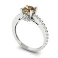 thumbnail image 2 of Clara Pucci 14K White Gold 1.47ct Champagne Solitaire with Accents Ring, 2 of 8