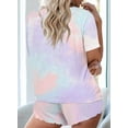 thumbnail image 2 of SMZ Tie Dye Pajamas Set Womens Loungewear Sleepwear 2 Piece, 2 of 5