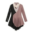thumbnail image 6 of inhzoy Kids Girls Floral Lace Patchwork Figure Skating Dress Ballet Dance Leotard Dusty Pink 12, 6 of 7