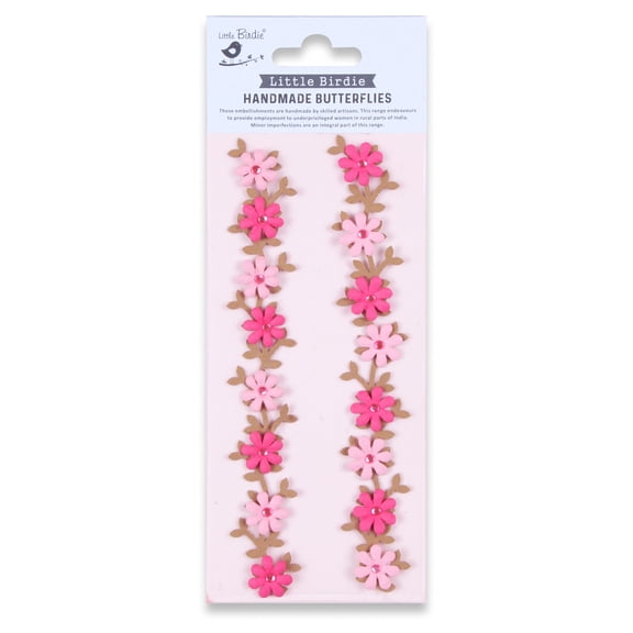 Little Birdie 3D Sticker Embellishment 2/Pkg-Floral Vine