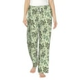 thumbnail image 2 of Goofa Green Snake Printed Soft Pajama Pants for Women, Wide Leg Comfy Casual Lounge Yoga Pants-Large, 2 of 9
