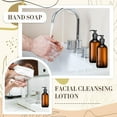 thumbnail image 3 of Lsupdaol 6 Pack Amber Soap Dispenser Empty Plastic Pump Bottles Dispenser Refillable Shampoo Container for Hand Sanitizer Soap Lotion Body Wash Conditioner Bathroom Kitchen Travel(12 oz), 3 of 14