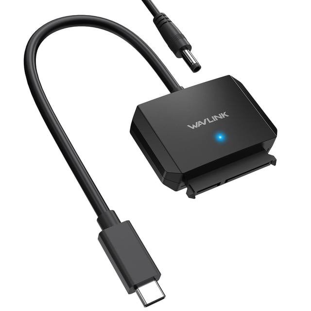 Cable de disco duro WAVLINK SATA a USB tipo C de 5 Gbps y 20 TB