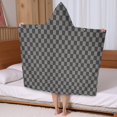 thumbnail image 5 of Gray and Black Checkerboard Pattern Hooded Bath Towel，50"x30" for Ages 3 To 12 Kids, Quick Dry Lightweight Soft Microfiber Hood Beach Towel Cover Up for Kids, 5 of 7