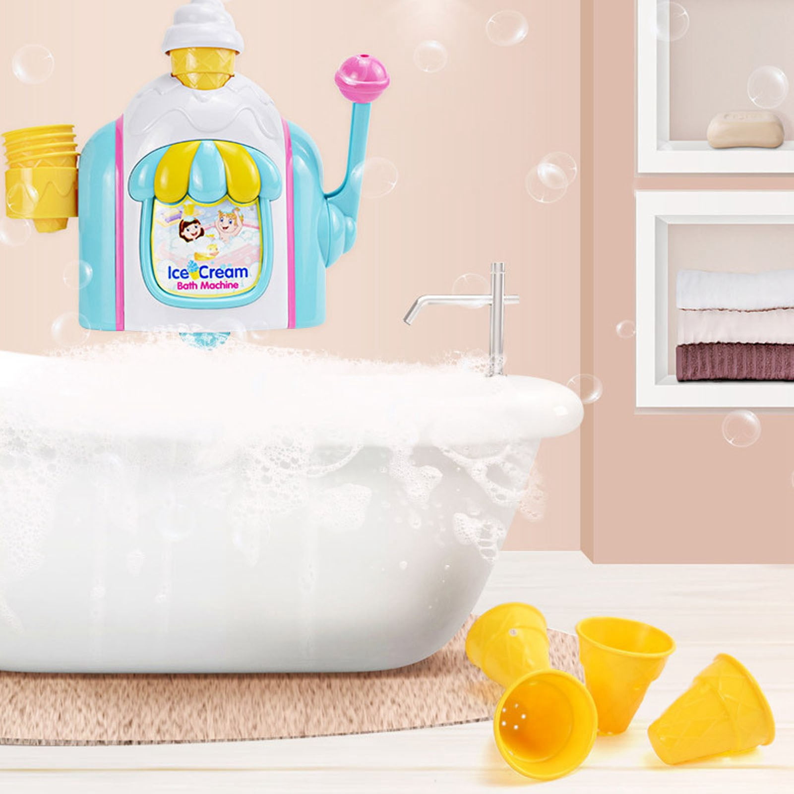 Bath Ice Cream Toy, Simple  Bubble Ice Cream Maker  For Toddlers