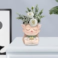 thumbnail image 2 of Macetero con cabeza de niña, maceta decorativa con dibujos animados, florero para cara, maceta para dormitorio, jardín, interior y exterior Estilo D, 2 of 8
