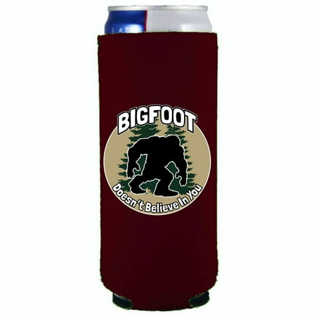 

Bigfoot Doesn t Believe In You Slim Can Coolie (Burgundy)