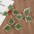 thumbnail image 5 of Guirnalda navideña de hojas verdes y acebo, regalo de bricolaje, flores artificiales, bayas rojas, adornos para árbol de Navidad, decoración para fiestas de bodas, 5 of 5