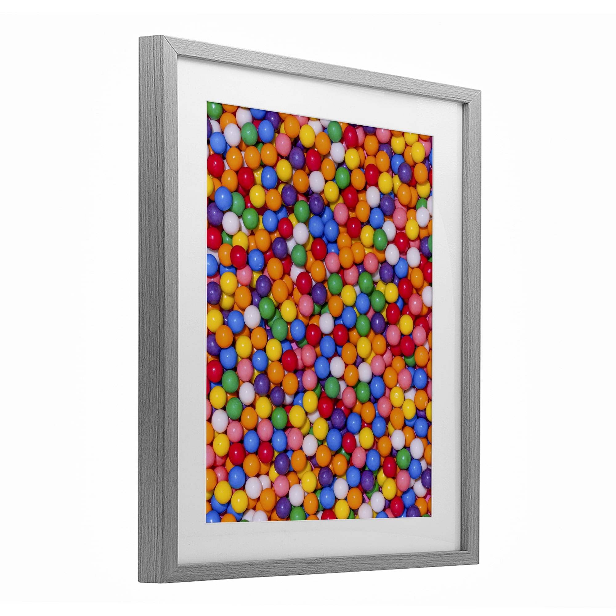 Stupell Industries Colorful Gumballs Close Up Gray Framed Print Under Glass, design by LISH Creative