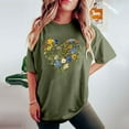 thumbnail image 4 of gbyLJF Short Sleeve Tunic Tops for Women Cute Printed Crew Neck T Shirt Loose Outdoor Casual Summer Tee Army Green XL, 4 of 6