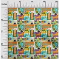 thumbnail image 2 of oneOone Georgette Viscose Orange Fabric California Ocean Ride Craft Projects Decor Fabric Printed By The Yard 42 Inch Wide, 2 of 4