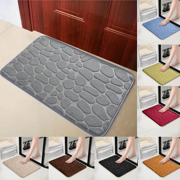 Xihbxyly Alfombra de Baño de Espuma Viscoelástica, Suave y Cómoda, Absorbente y Lavable, Base Antideslizante, Versátil, para Interiores y Exteriores, Entrada, Baño y Cocina, 60 X 40 Cm.