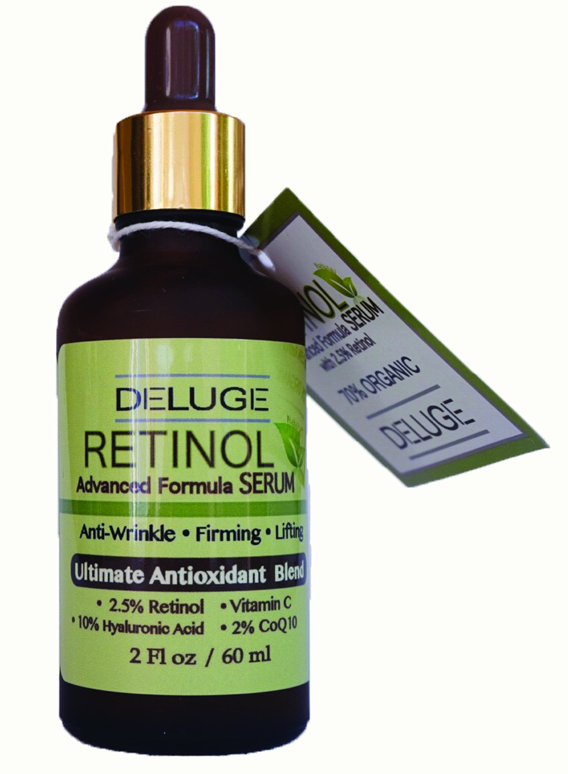 Deluge Rational Face serum with vitamin C, Hyaluronic Acid & CoQ10 – Anti-Aging & Anti-Wrinkles Advanced formula (2 FL oz)