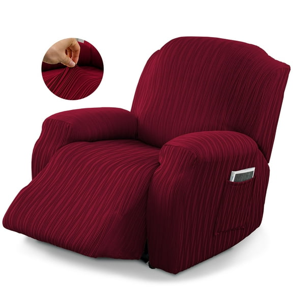 Recliner Cover Stretch Soft Couch Cover for Dogs, Sofa Slipcover for Recliner Couch Leakproof Furniture Protector for Kids, Pets (Wine) ﻿ ﻿