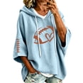thumbnail image 2 of Football Mom Sweatshirts for Women Game Day Workout Baggy Hoodie Loose Fit Blouse Weekend Tops Lounge Daily Outfit Cute Hoodies Rugby Shirt Fall Fashion Must Haves Basic Tee Pullover Gift Sky Blue, 2 of 5