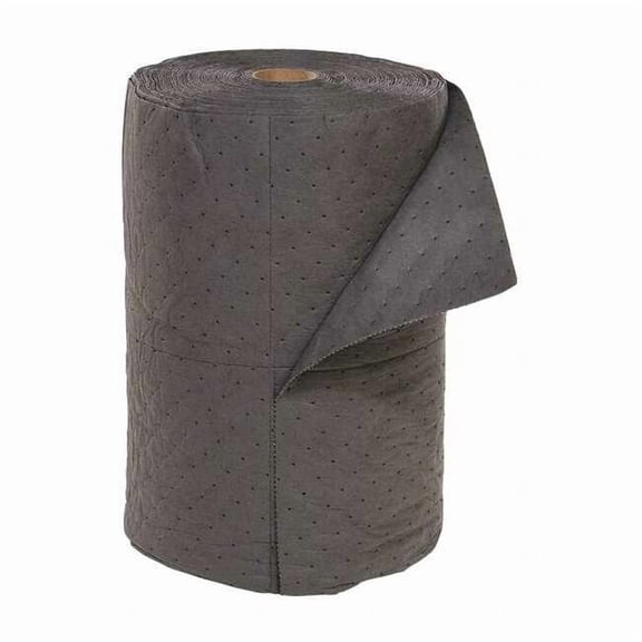 Sorbent Roll, 39 gal, 24 in x 150 ft, Universal, Gray, Polypropylene