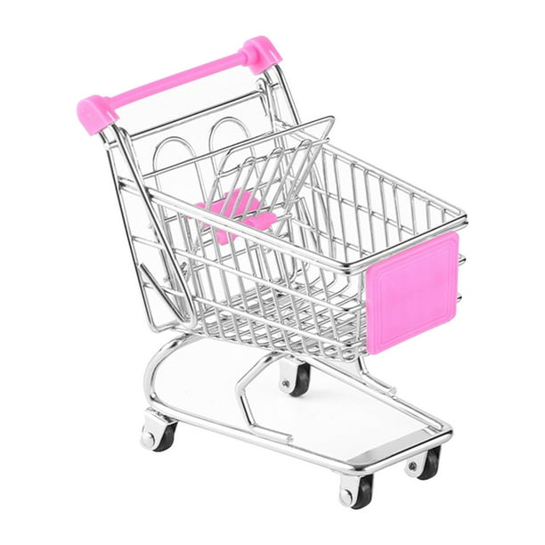 Mini carrito de compras, cesta para niños, carrito de empuje, juguete de supermercado, carrito de mano, almacenamiento de juguetes rosa roja
