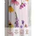 thumbnail image 6 of Pink Spring Floral Sheer Curtains 45 Inch Length 2 Panels Set Window Treatments, Elegant Pastoral Flowers Daisy Rod Pocket Semi Curtains for Living Room/Bedroom/Kitchen Décor, 104"W x 45"L, 6 of 7